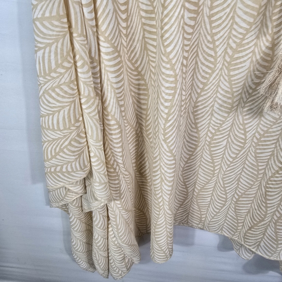 ONE WORLD Tan and White Boho Top Size S - Picture 5 of 9